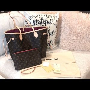 LV Neverfull Mm + Wallet like new